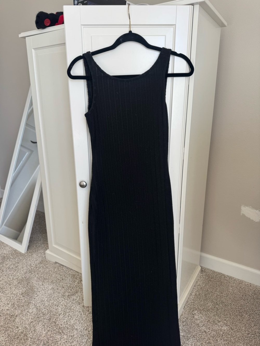 Classic Black Ribbed Maxi Dress - Sleeveless